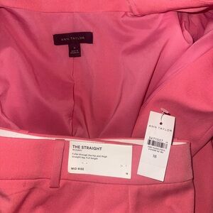 Ann Taylor Vibrant Pink Mid-Rise Pants